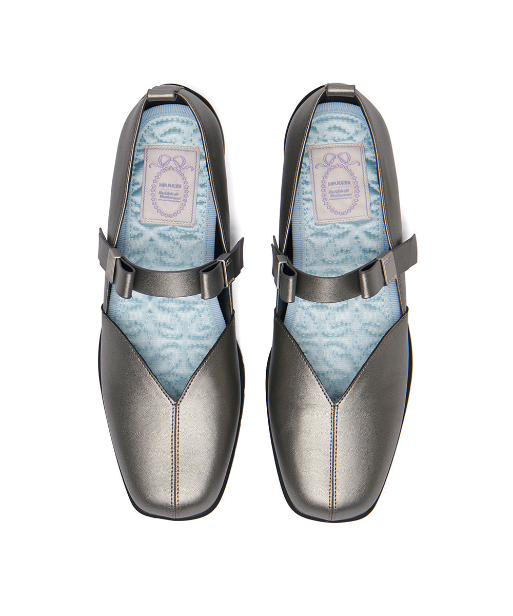 Rockfish Weatherwear X MINJUKIM Bliss Ribbon Sneakers Charcoal, top view of the pair