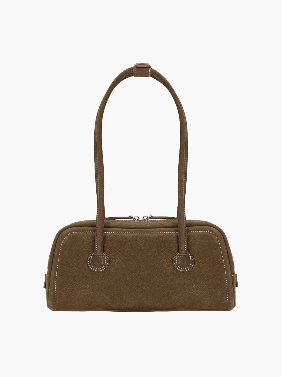 MARGESHERWOOD Soft Boston Ew Baguette Bag - Chestnut Nubuck
