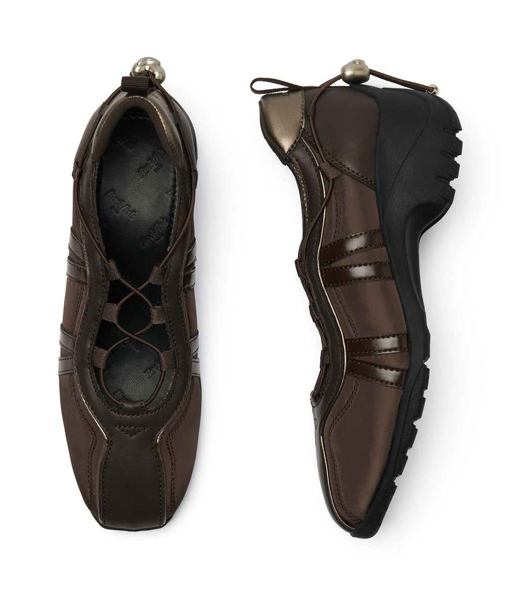 Rockfish Weatherwear Bliss Heel String Sneakers Brown top and side view