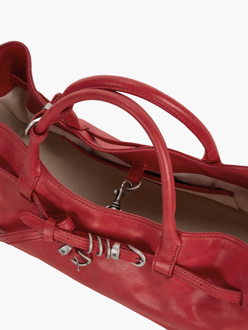 MARGESHERWOOD Grandma Used Bag - Apple Red Pull-up Leather