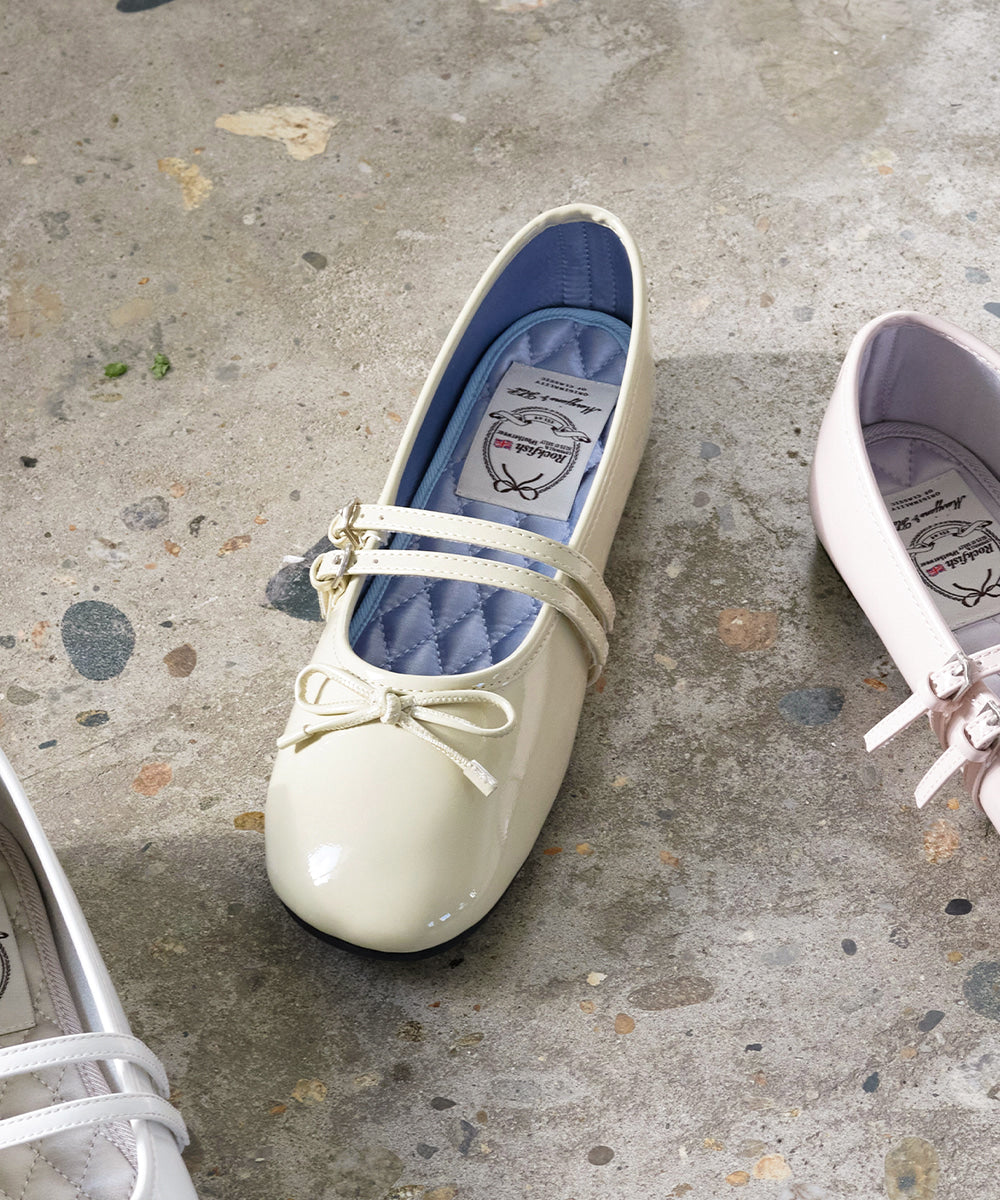 Rockfish Weatherwear Square Toe Two Strap Maryjanes Butter styled on concrete