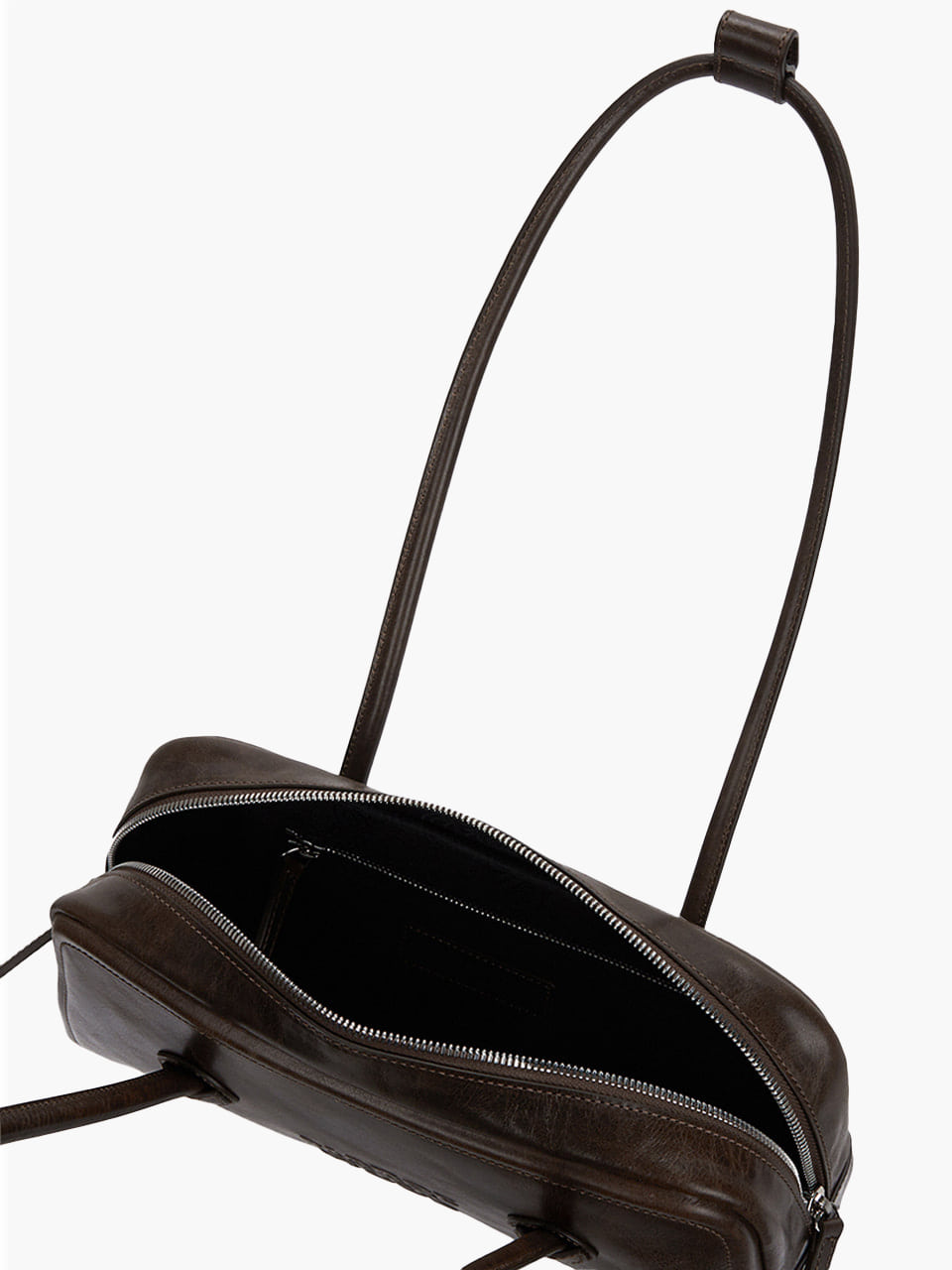 MARGESHERWOOD Soft Boston Ew Baguette Bag - Washed Brown Leather