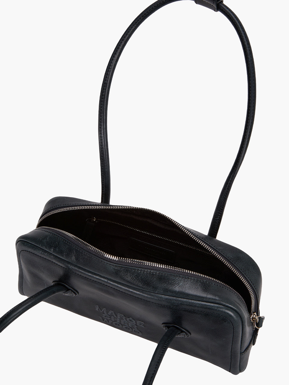MARGESHERWOOD Soft Boston Ew Baguette Bag - Black Leather