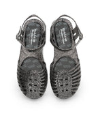 Rockfish Weatherwear GLAIR STRAPPY SANDALS(GLITTER) Glitter Black top view