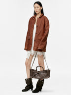 MARGESHERWOOD Grandma Used Bag - Washed Brown Pull-up Leather