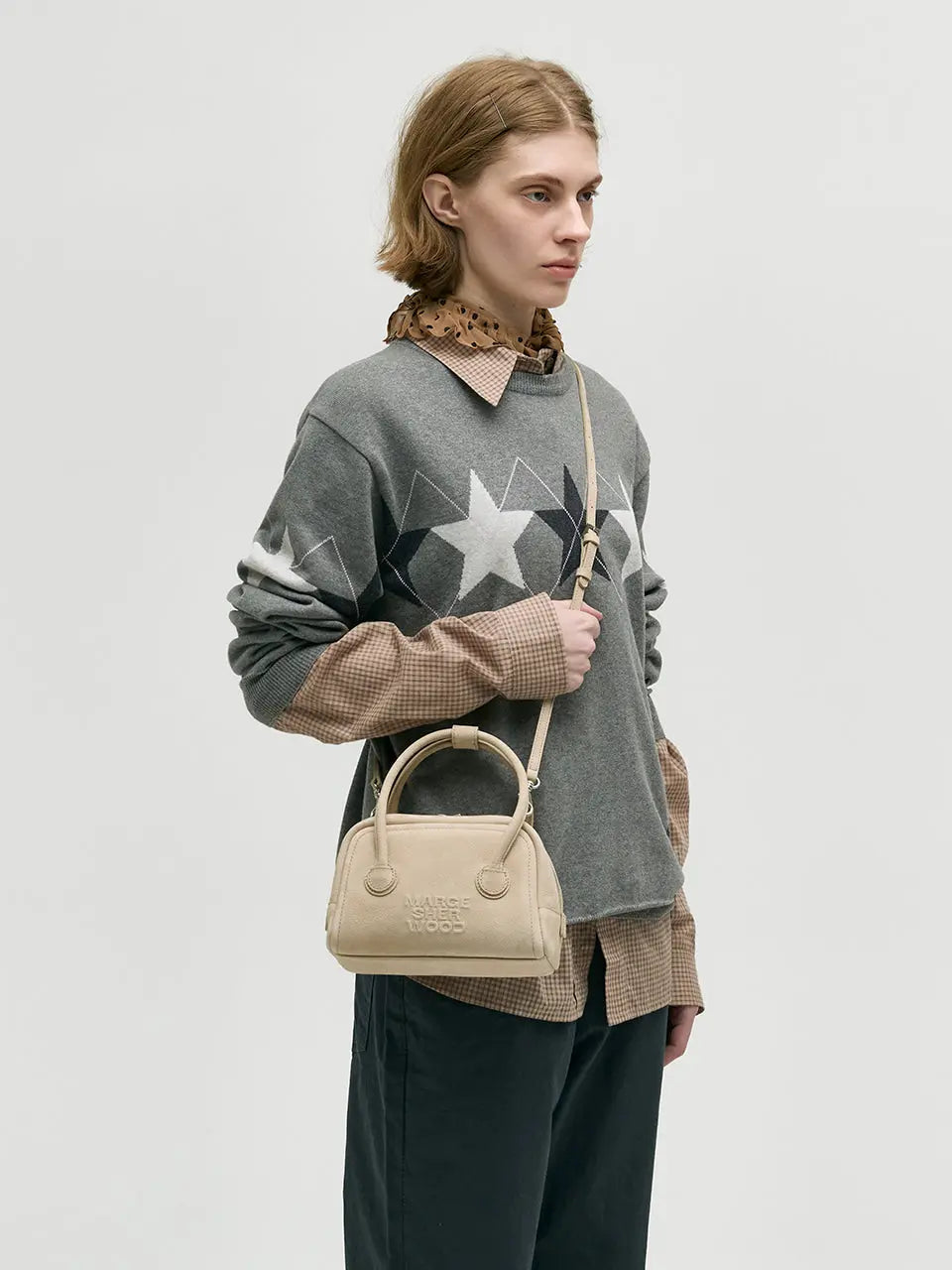 MARGESHERWOOD Soft Tote Mini Bag in Nude Nubuck leather