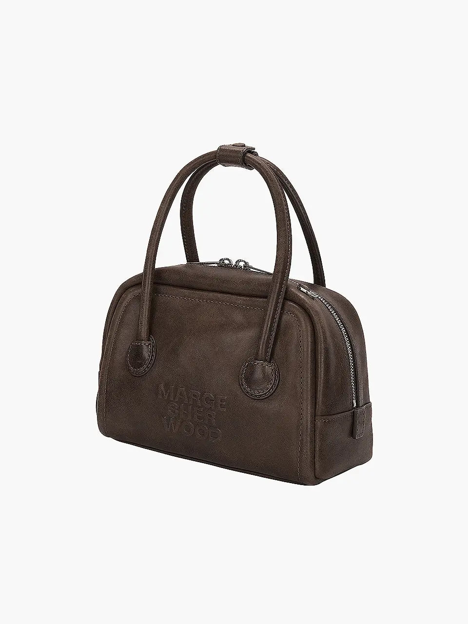 MARGESHERWOOD Soft Tote Mini Bag in Washed Brown Pull-up leather