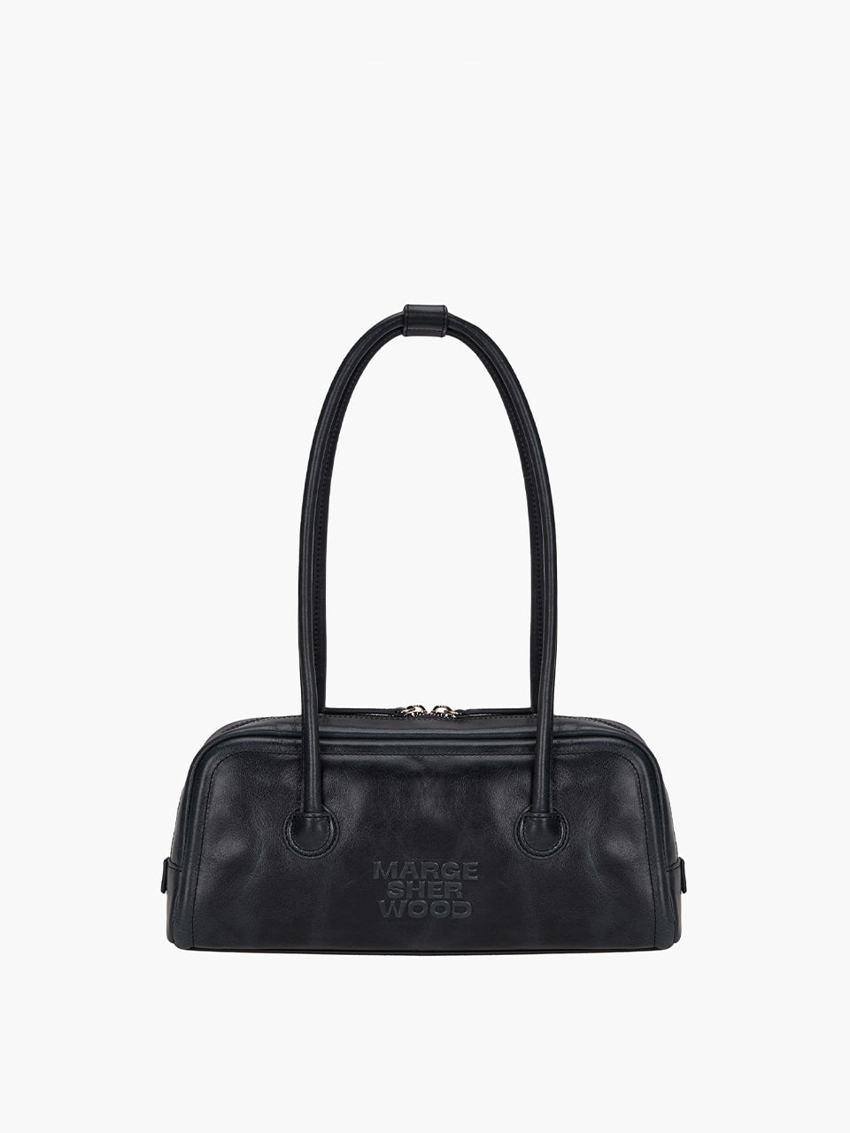 MARGESHERWOOD Soft Boston Ew Baguette Bag - Black Leather