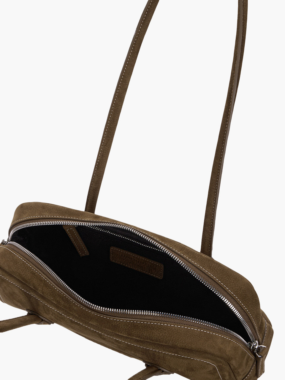 MARGESHERWOOD Soft Boston Ew Baguette Bag - Chestnut Nubuck