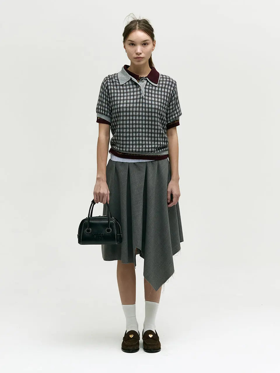 MARGESHERWOOD Soft Tote Mini Bag in Black Plain leather