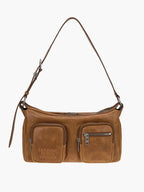 MARGESHERWOOD Outpocket Hobo Shoulder Bag Saddle Brown Pull-Up front
