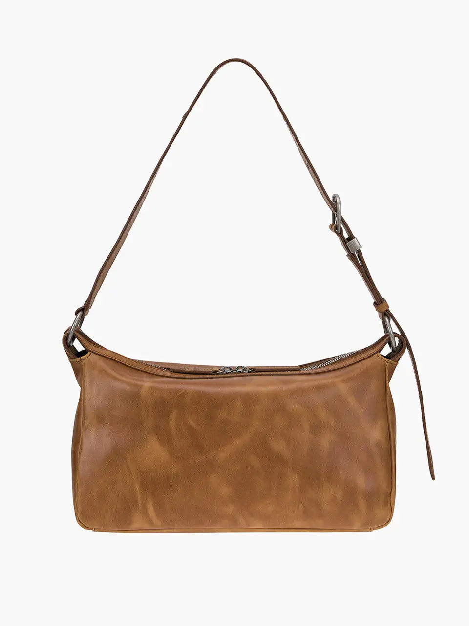 MARGESHERWOOD Outpocket Hobo Shoulder Bag - Saddle Brown Pull-Up