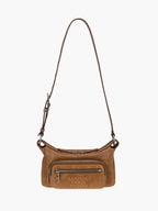Marge Sherwood Outpocket Hobo Mini in saddle brown pull-up, view 7