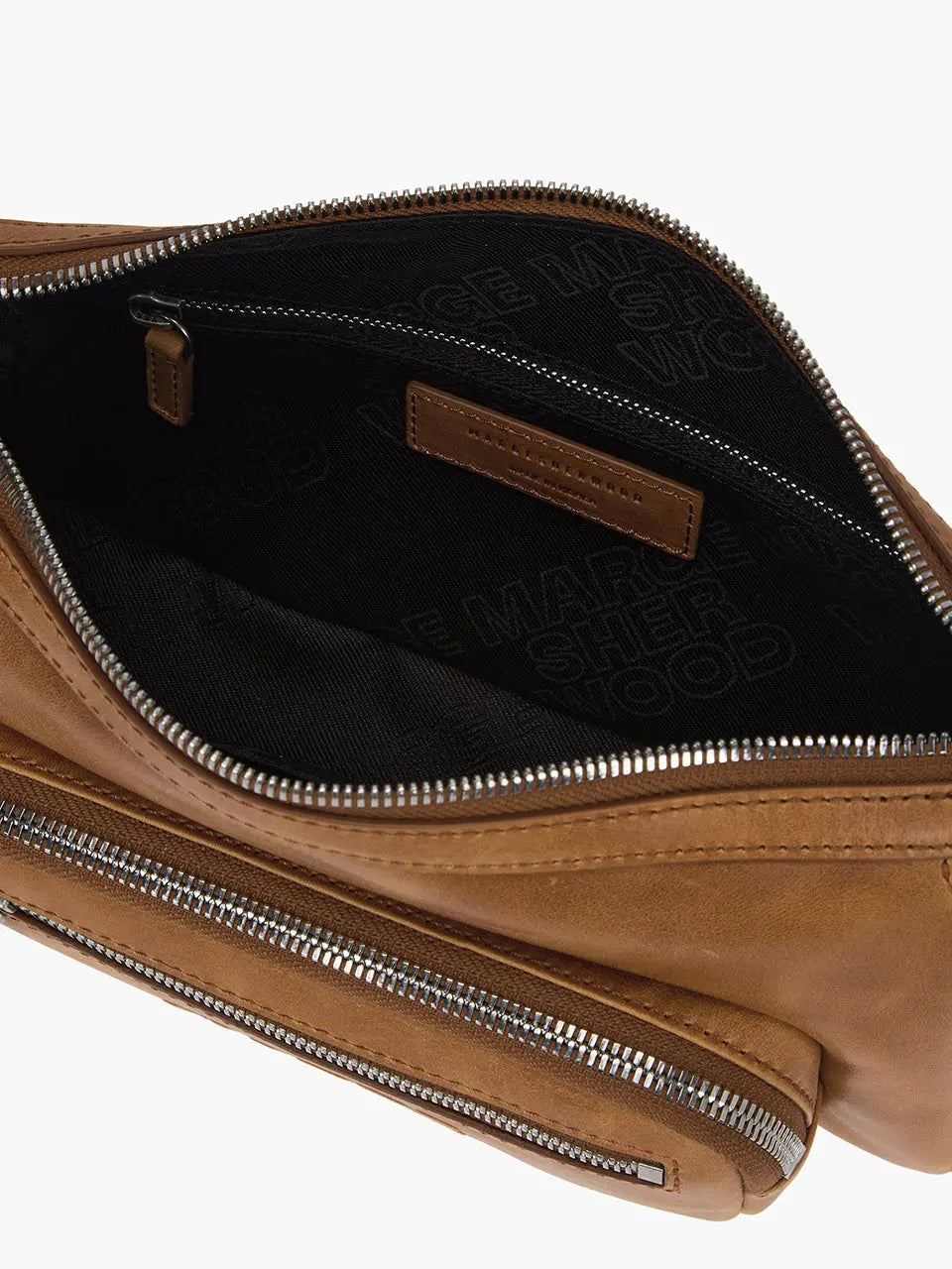Marge Sherwood Outpocket Hobo Mini in saddle brown pull-up, view 8
