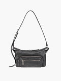 Marge Sherwood Outpocket Hobo Mini in white & grey two-tone cracked