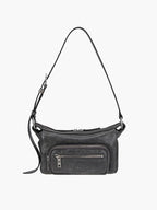 Marge Sherwood Outpocket Hobo Mini in white & grey two-tone cracked