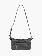 Marge Sherwood Outpocket Hobo Mini in white & grey two-tone cracked, view 4