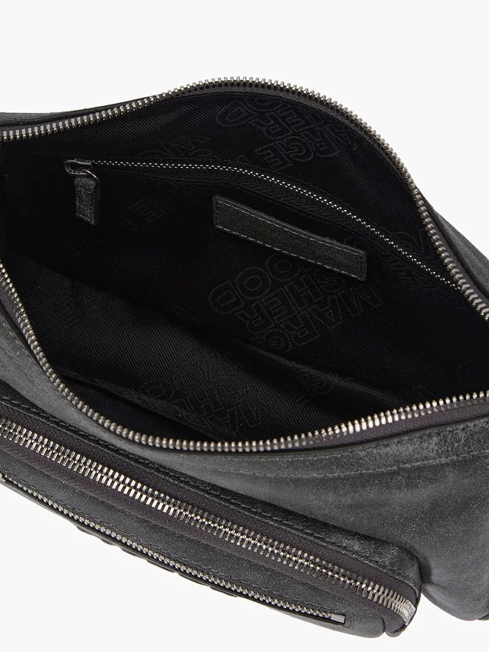 Marge Sherwood Outpocket Hobo Mini in white & grey two-tone cracked, view 5