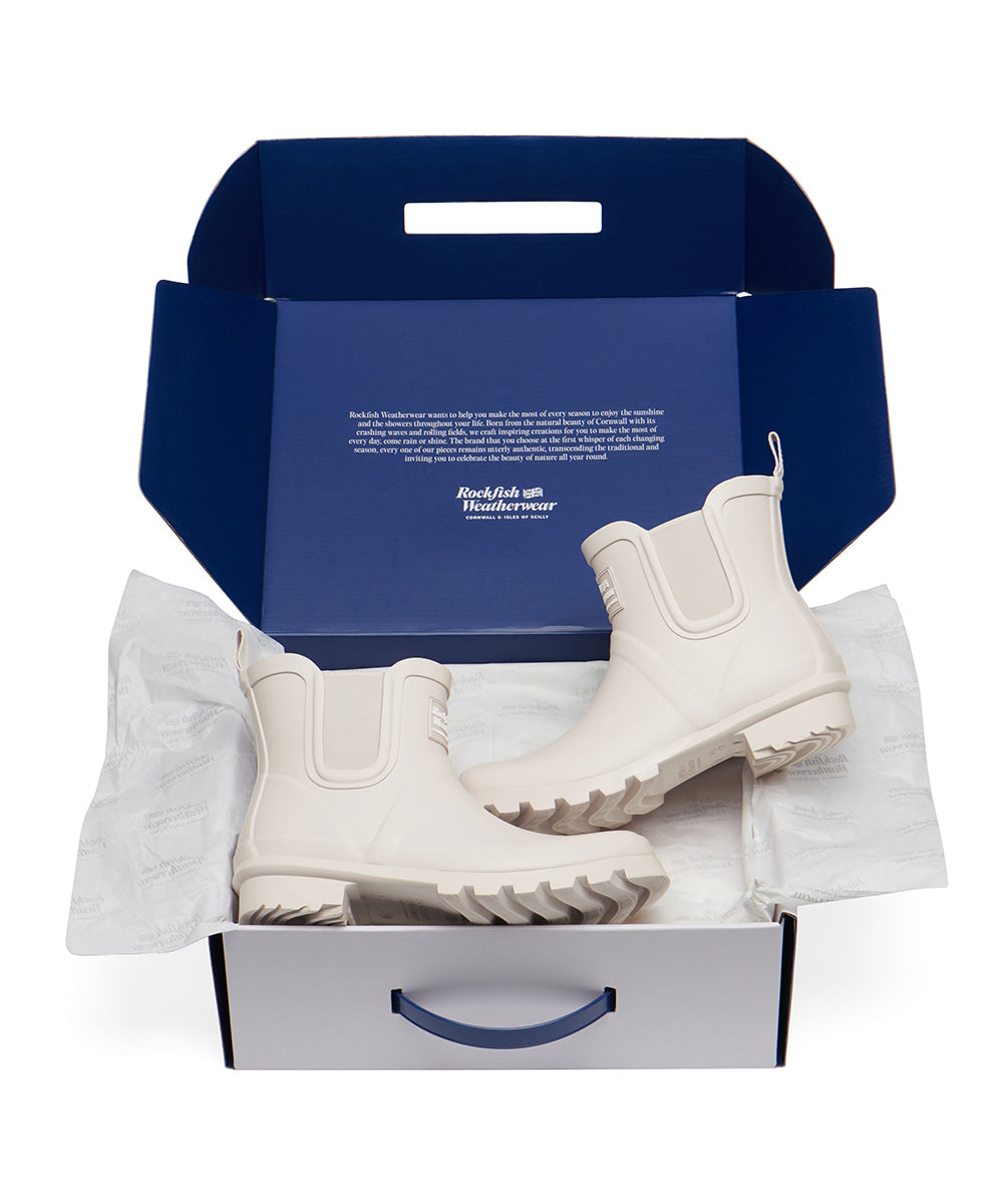 Rockfish Weatherwear Original Chelsea Rain Boots Ivory view 8