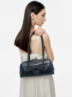 MARGESHERWOOD Soft Boston Ew Baguette Bag - Navy Leather