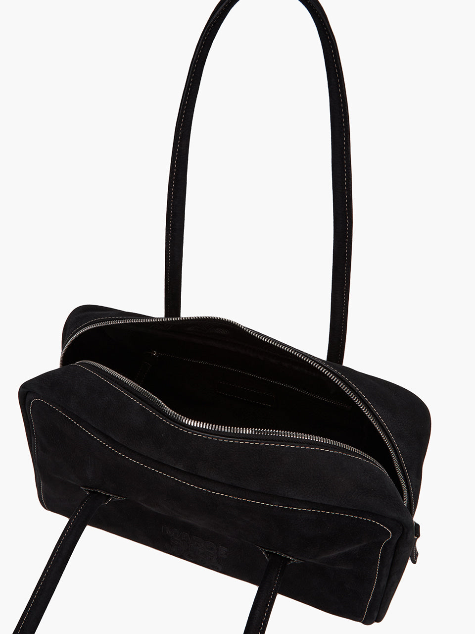 MARGESHERWOOD Soft Boston Bag - Black Nubuck