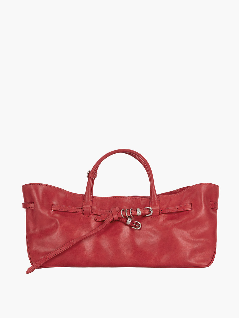 MARGESHERWOOD Grandma Used Bag - Apple Red Pull-up Leather