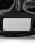 MATIN KIM Half Shirring Ribbon Round Bag - Black