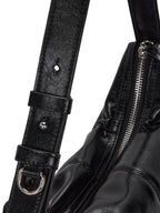MATIN KIM Half Shirring Ribbon Round Bag - Black