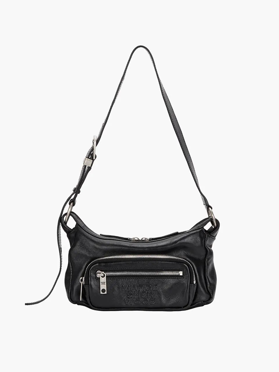 Marge Sherwood Outpocket Hobo Mini in black glossy plain