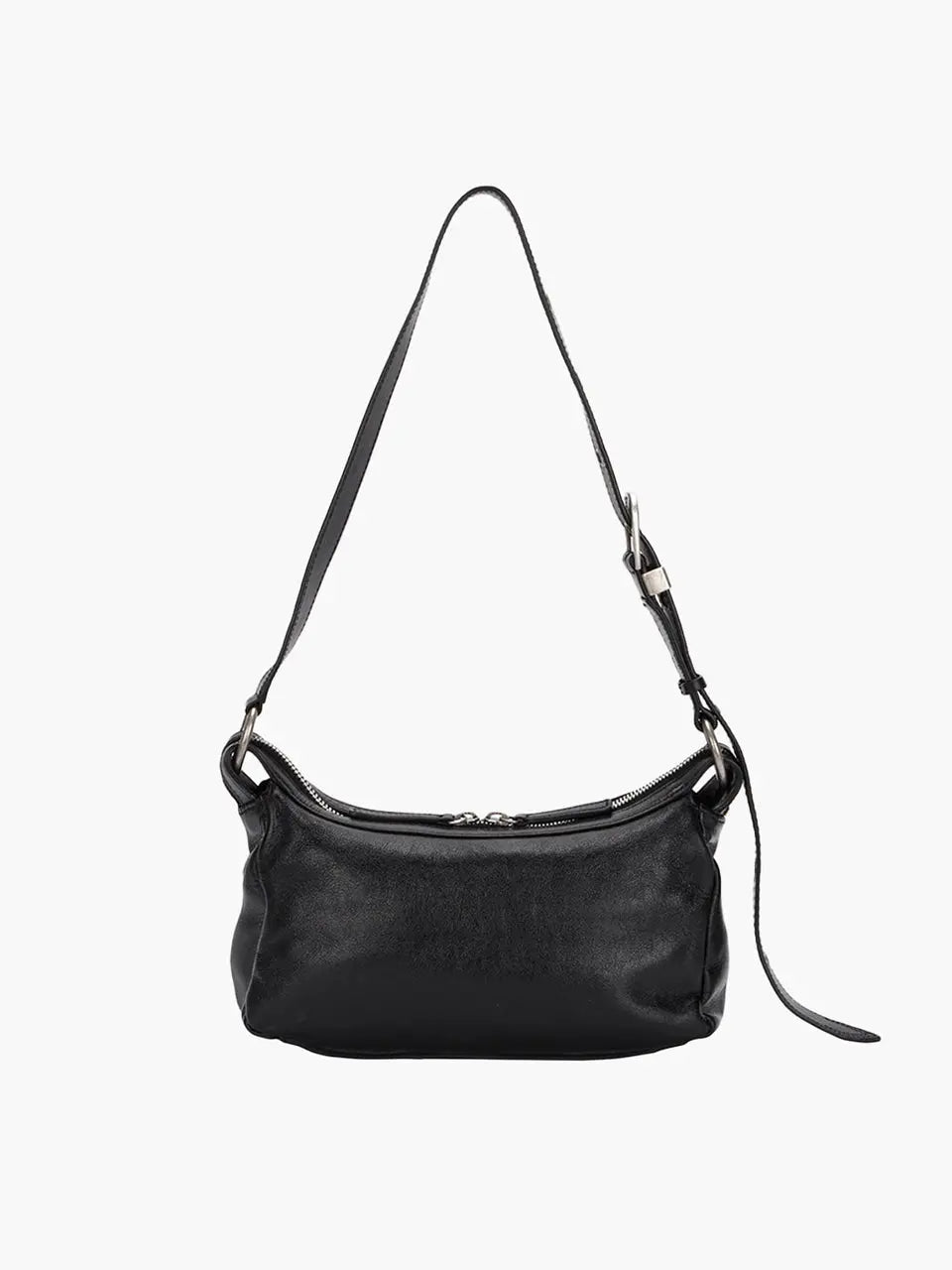 Marge Sherwood Outpocket Hobo Mini in black glossy plain, view 2