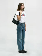 Marge Sherwood Outpocket Hobo Mini in black glossy plain, view 9