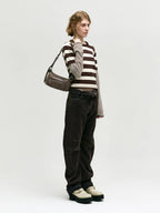 Marge Sherwood Outpocket Hobo Mini in taupe washed nappa, view 4