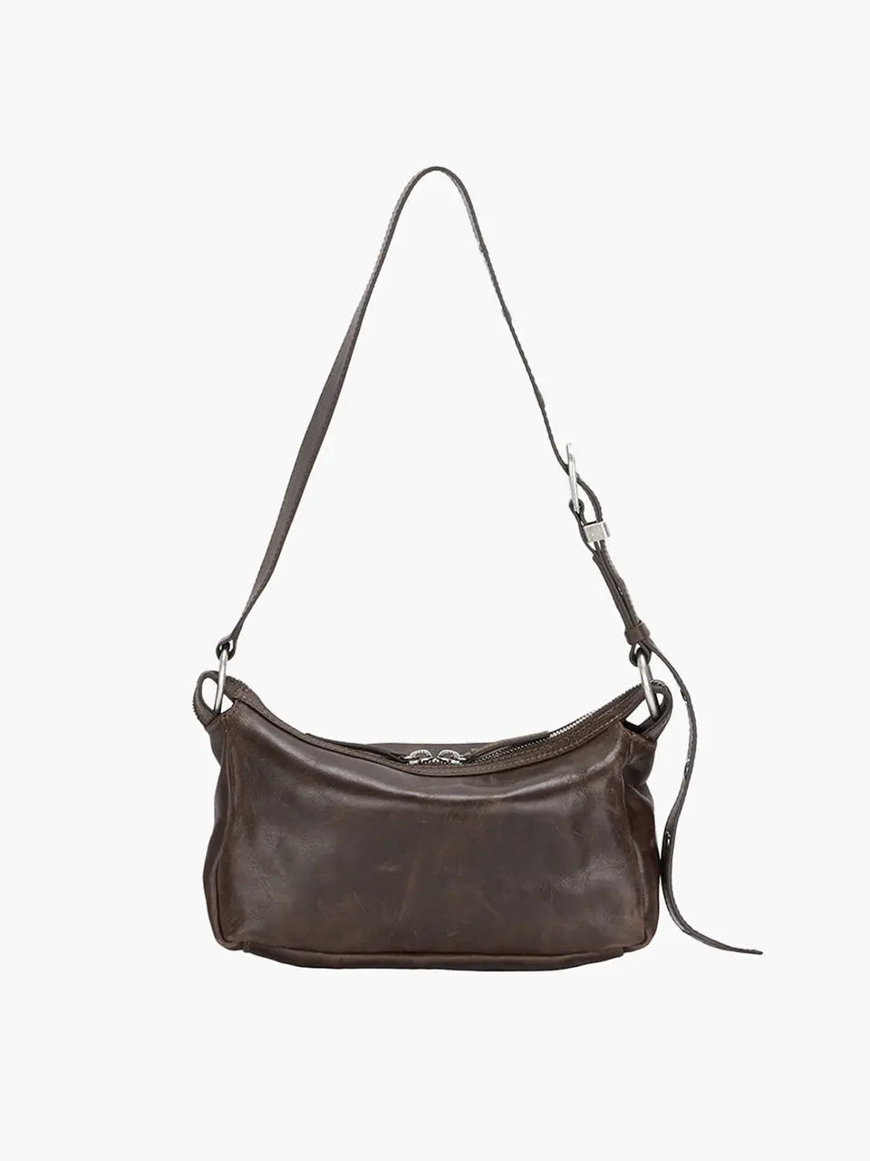 Marge Sherwood Outpocket Hobo Mini in washed brown pull-up, view 2