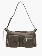 MARGESHERWOOD Outpocket Hobo Shoulder Bag Washed Brown Pull-Up front
