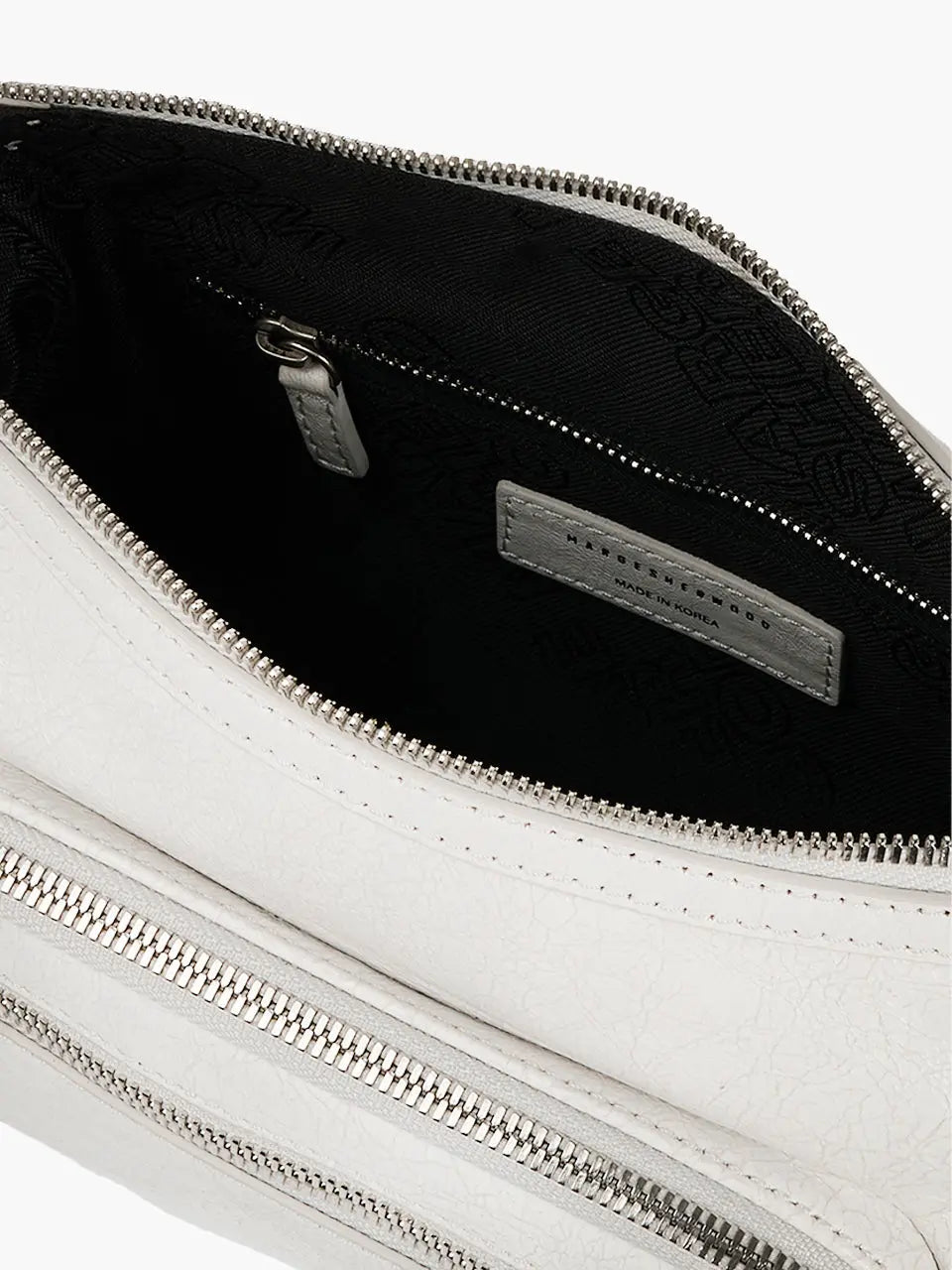 Marge Sherwood Outpocket Hobo Mini in off white cracked, view 8