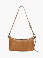 Marge Sherwood Outpocket Hobo Mini in soft camel pull-up crinkle, view 6