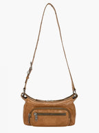 Marge Sherwood Outpocket Hobo Mini in soft camel pull-up crinkle, view 8