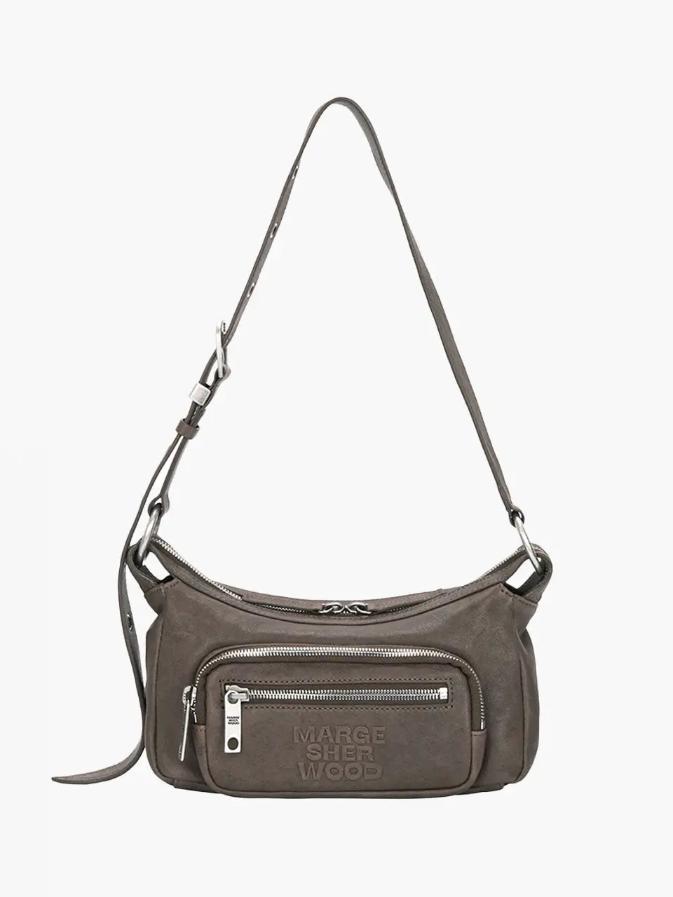 Marge Sherwood Outpocket Hobo Mini in taupe washed nappa