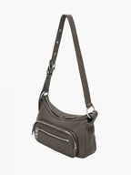 Marge Sherwood Outpocket Hobo Mini in taupe washed nappa, view 7