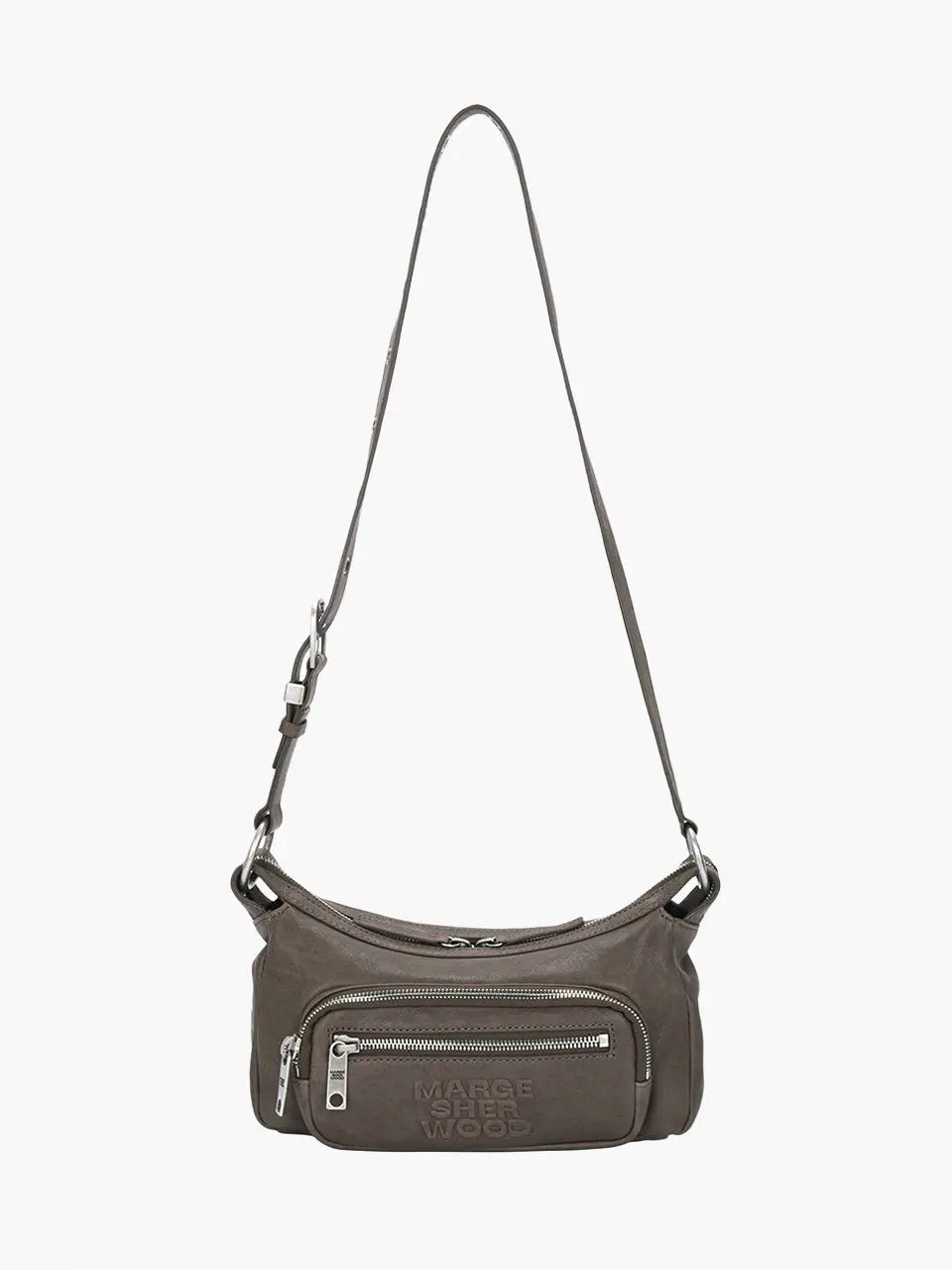 Marge Sherwood Outpocket Hobo Mini in taupe washed nappa, view 8