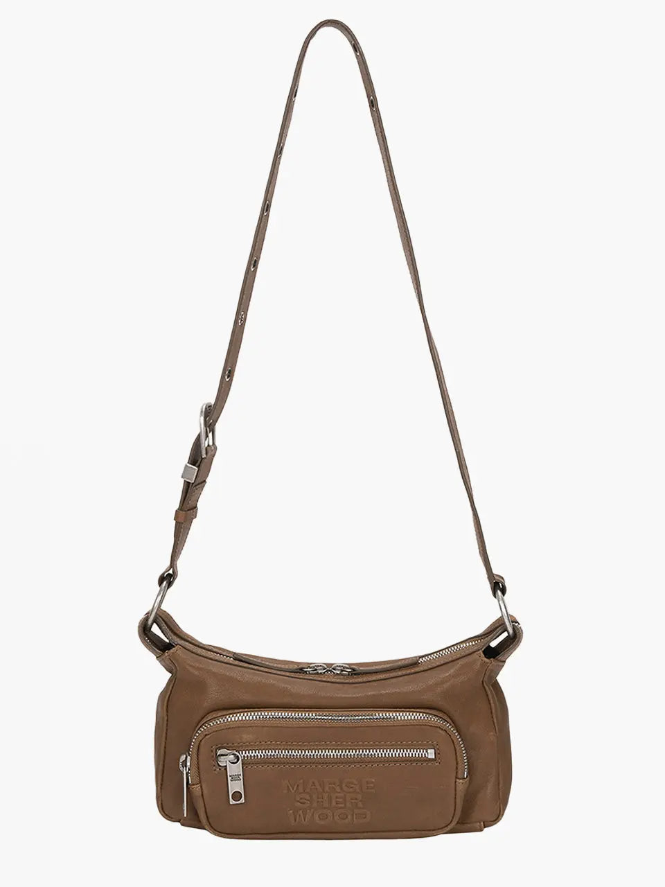 Marge Sherwood Outpocket Hobo Mini in vintage camel washed nappa, view 8