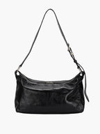 MARGESHERWOOD Outpocket Hobo Shoulder Bag Black Glossy Plain detail