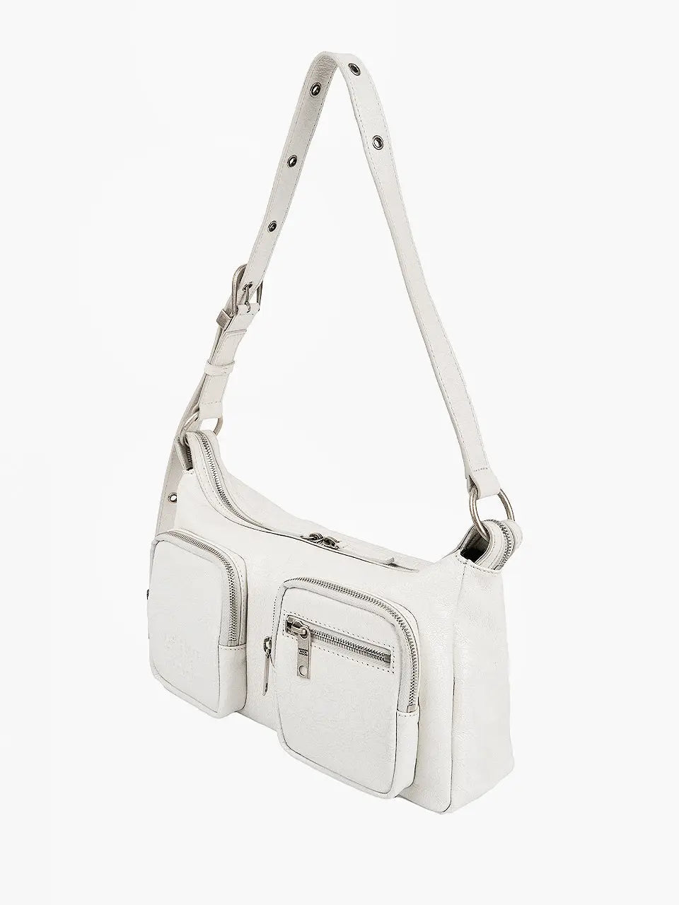 MARGESHERWOOD Outpocket Hobo Shoulder Bag Off White Cracked side