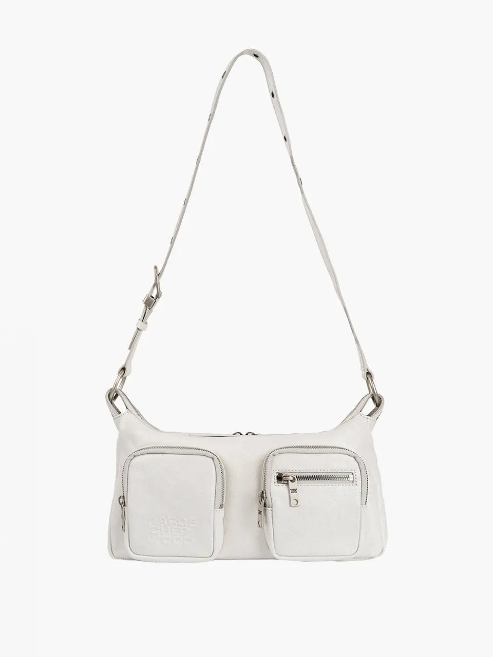 MARGESHERWOOD Outpocket Hobo Shoulder Bag Off White Cracked worn