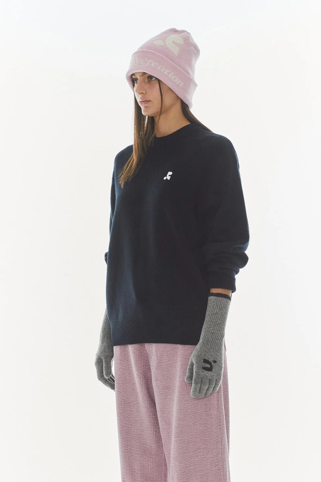 REST & RECREATION Logo Folding Beanie - Pink