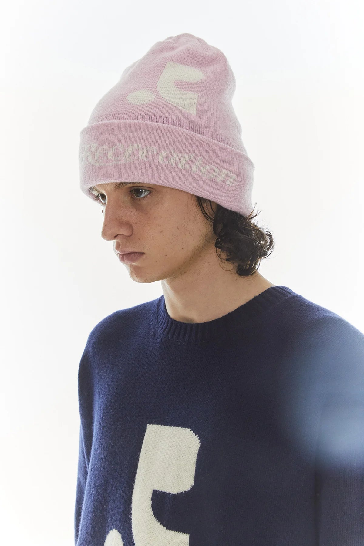 REST & RECREATION Logo Folding Beanie - Pink
