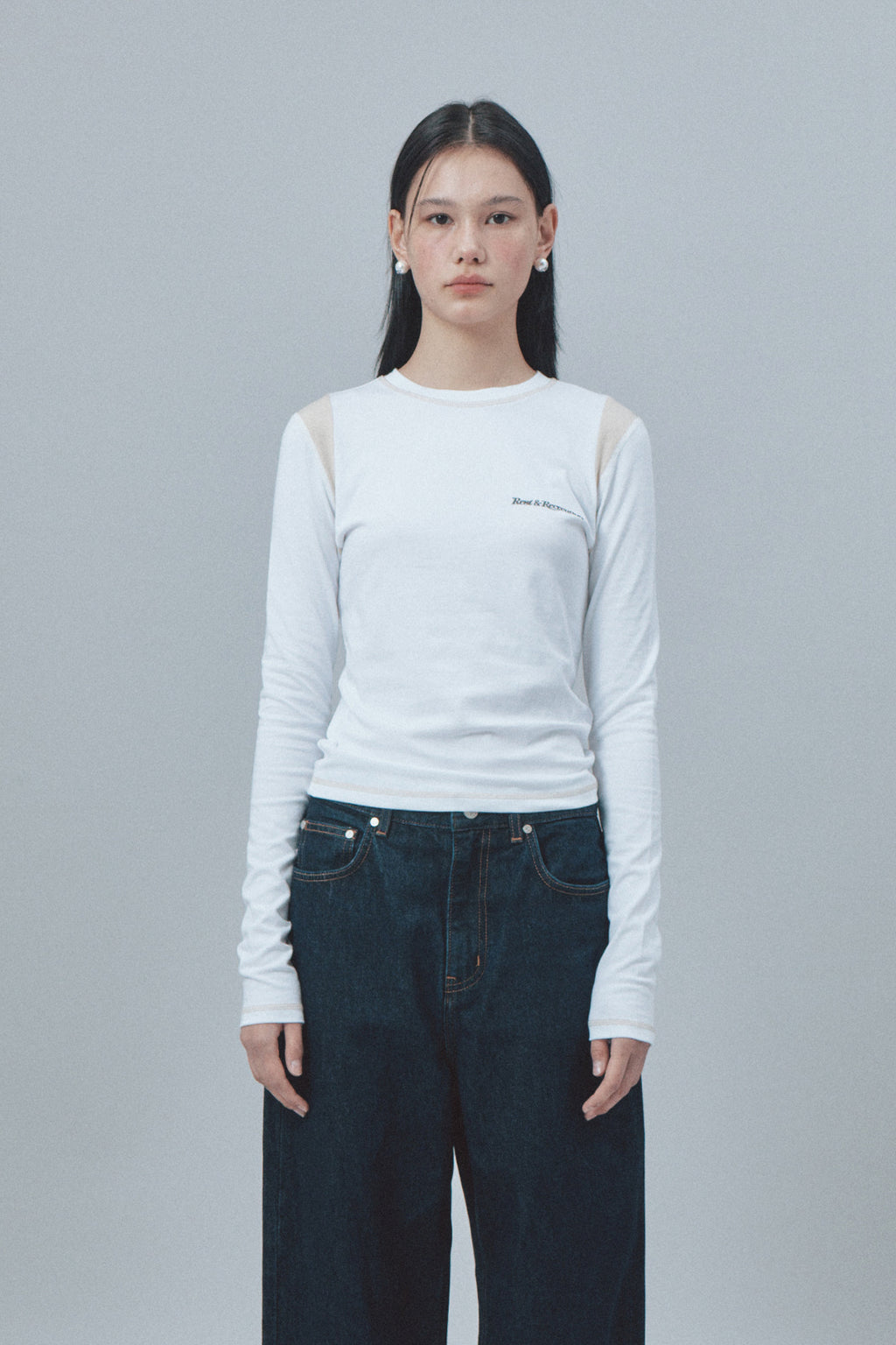 Rest & Recreation - Logo Pearl Earring