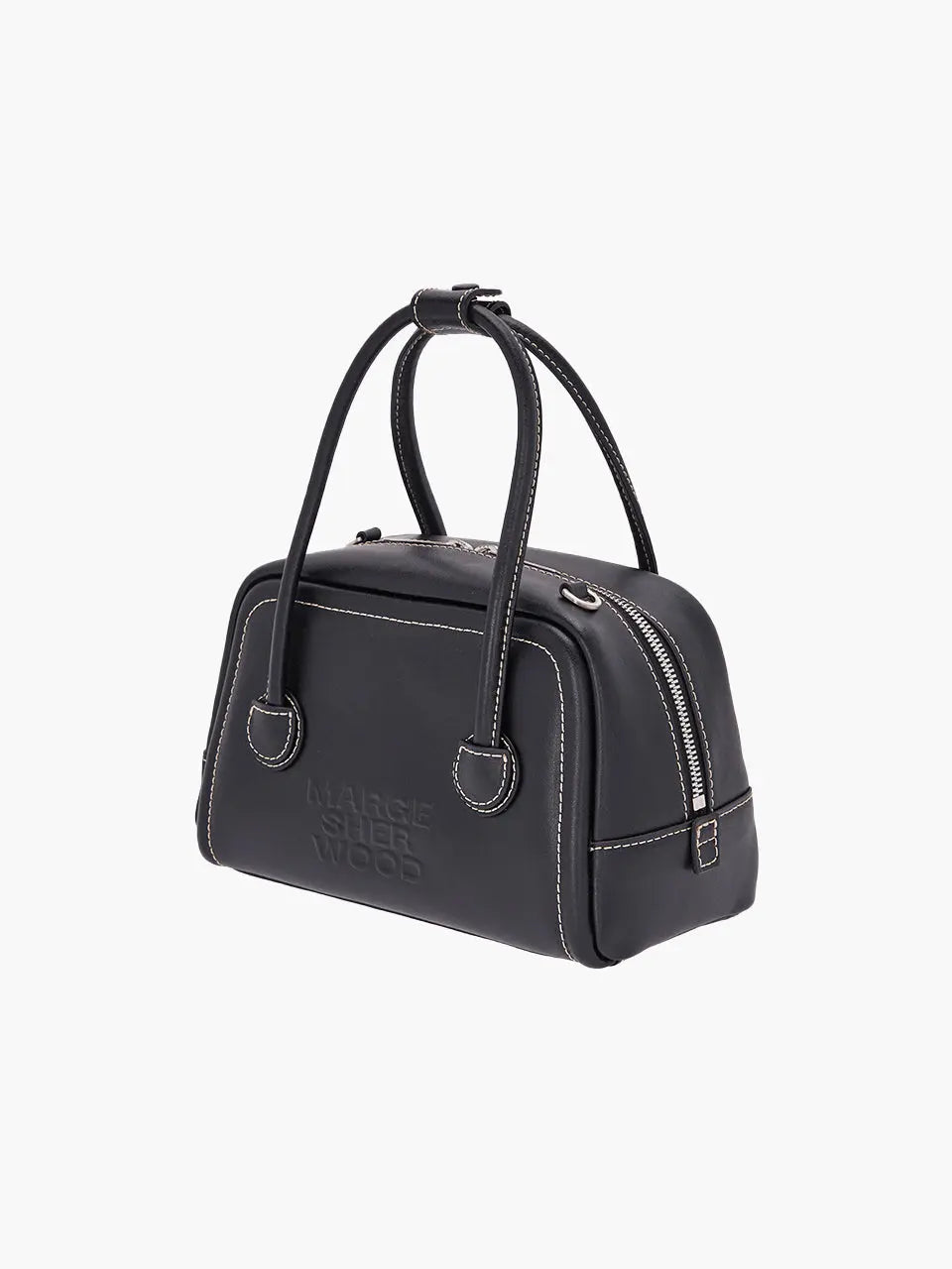 MARGESHERWOOD Soft Tote Mini Bag in Black Plain leather