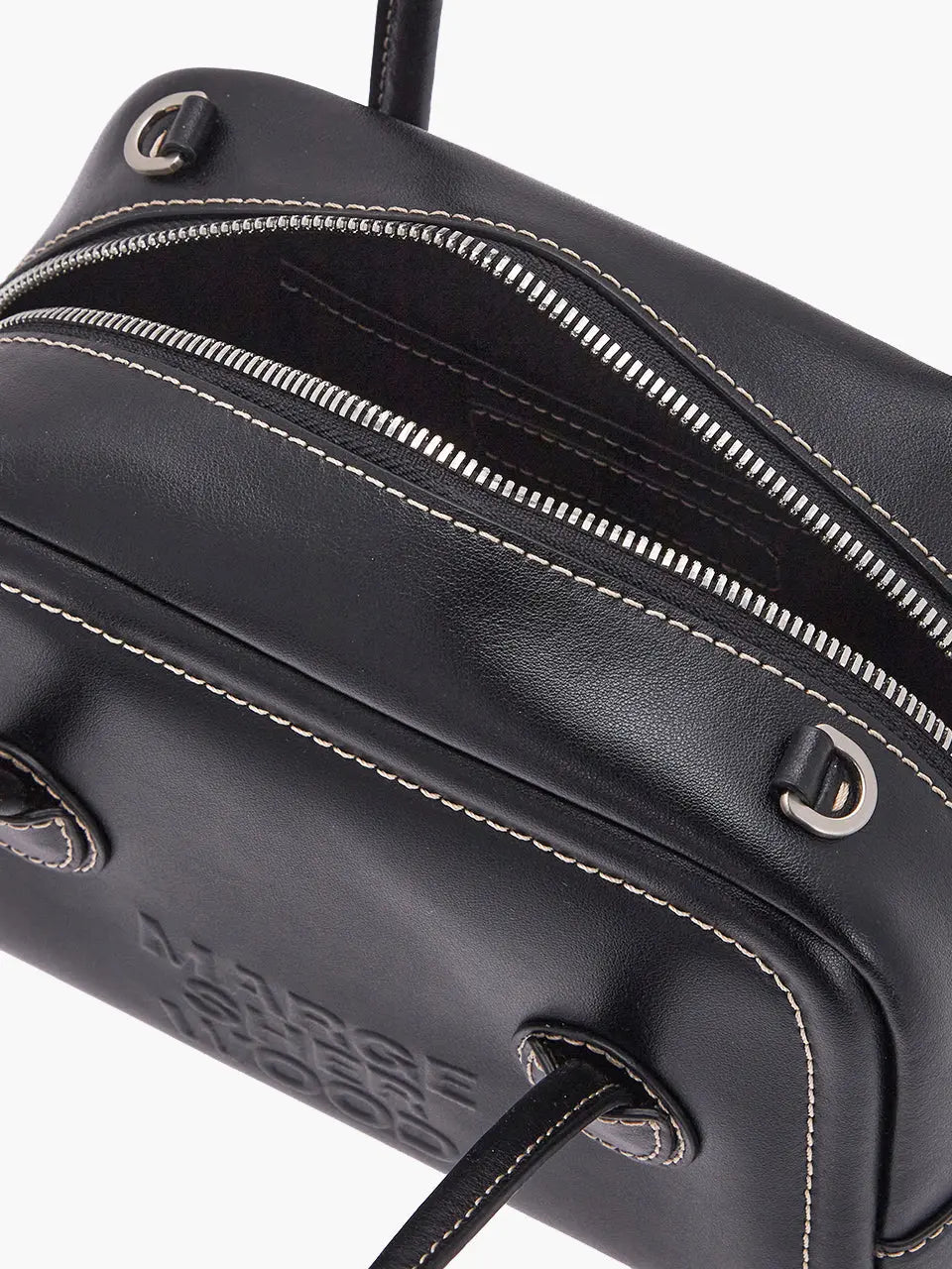 MARGESHERWOOD Soft Tote Mini Bag in Black Plain leather