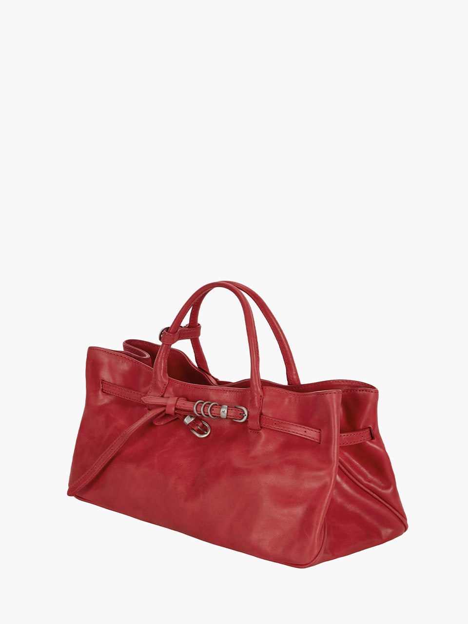 MARGESHERWOOD Grandma Used Bag - Apple Red Pull-up Leather